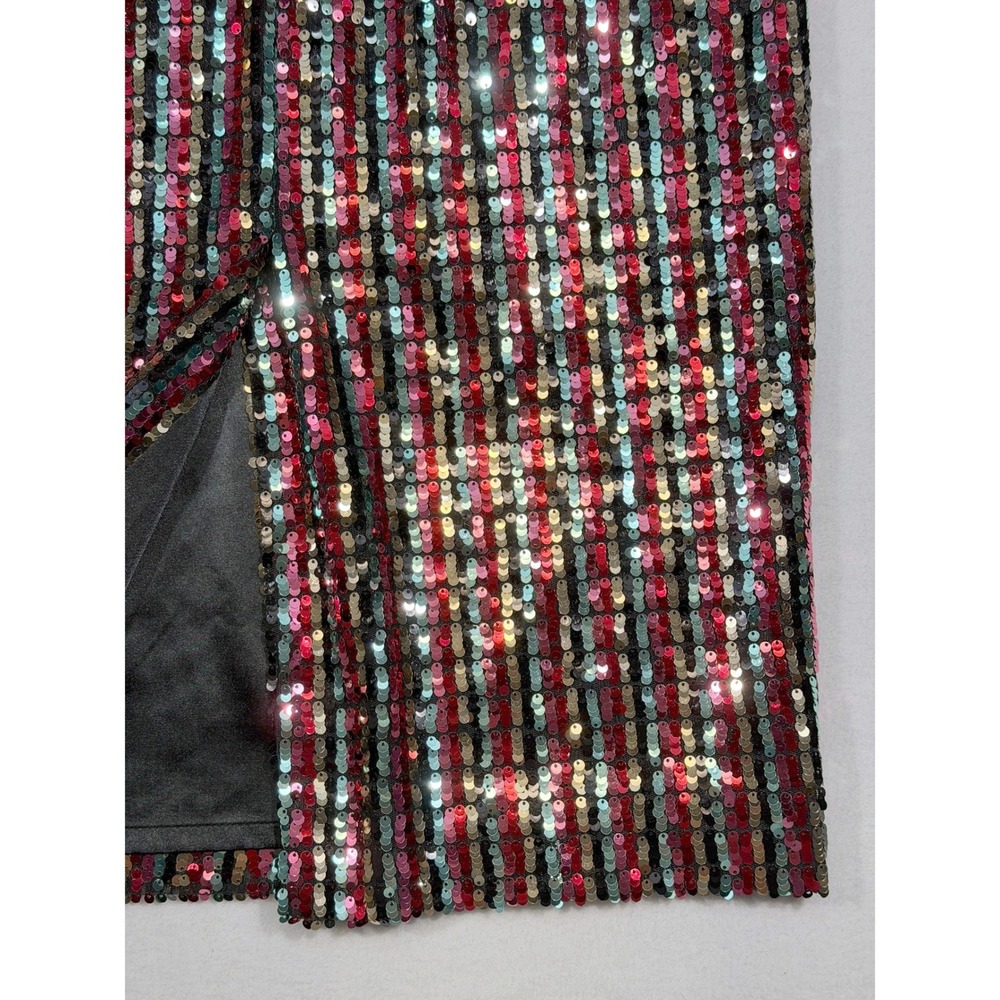 MILLY Christie Dress Women's Size 8 Multicolor Sequin Striped Cocktail NWT $375 - Picture 10 of 16